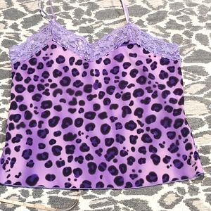 Purple leopard print camisole